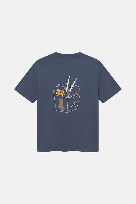 Blauw T-shirt met korte mouwen van ANTWRP, met zwart label in de nek.