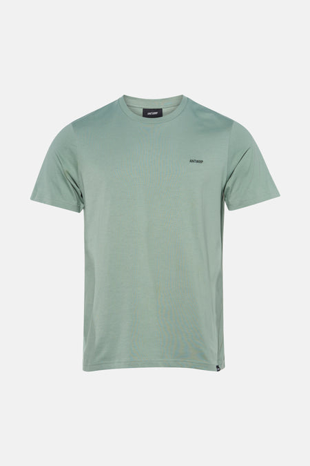 Groen T-shirt met korte mouwen van ANTWRP, met geborduurd logo op de borst en ronde hals.