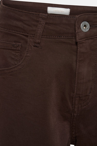 Gekleurde bruine jeans van AMELIE ET AMELIE, met voorzak en metalen knoop.