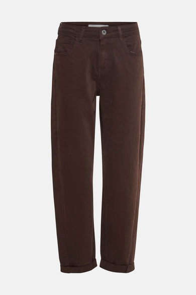 Gekleurde bruine jeans van AMELIE ET AMELIE, met zakken en opgerolde zomen.