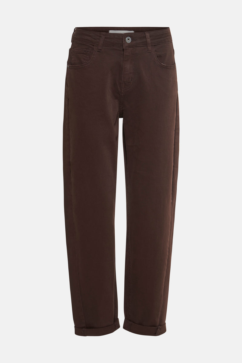 Gekleurde bruine jeans van AMELIE ET AMELIE, met zakken en opgerolde zomen.
