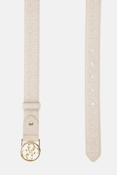 Witte riem van synthetisch materiaal van Guess met all-over logoprint.