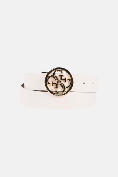 Ceinture multicolore Guess® avec boucle dorée et motifs en ton sur ton.
