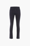 Blauwe broek van PIERRE CARDIN, detail van de zak en de knoopsluiting.