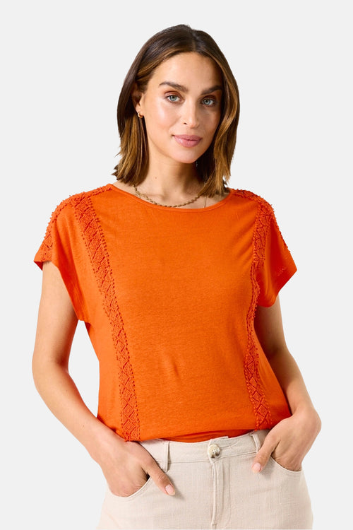 Top uni manches courtes Orange - GARCIA