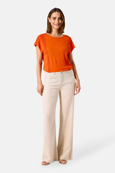 Top uni manches courtes Orange - GARCIA