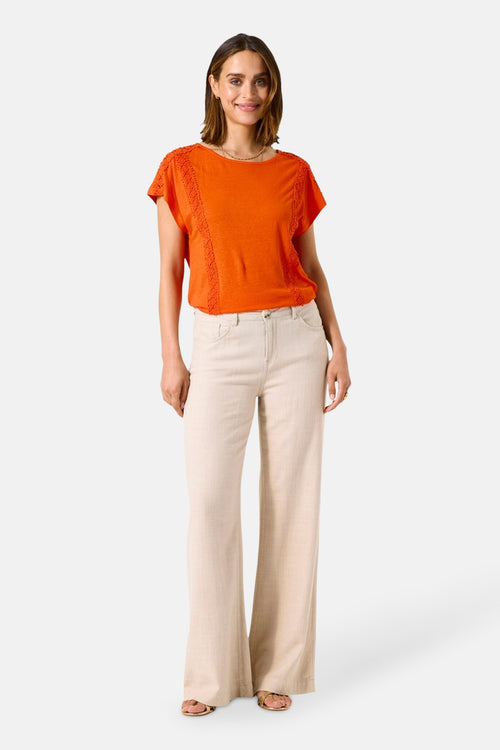 Top uni manches courtes Orange - GARCIA