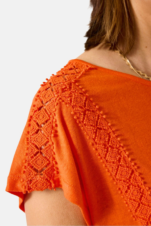 Top uni manches courtes Orange - GARCIA