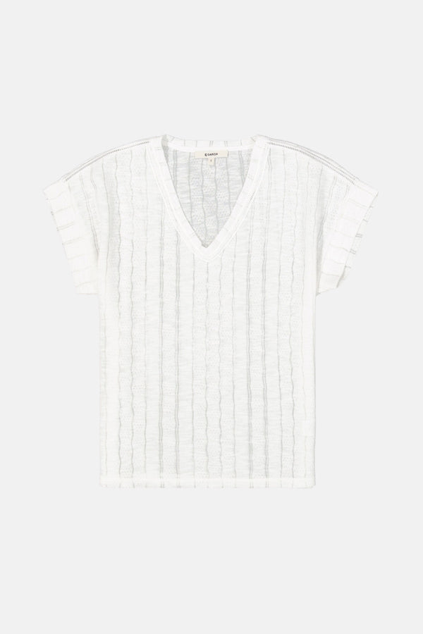 Top uni manches courtes Blanc - GARCIA