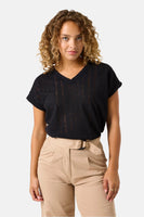Top uni manches courtes Noir - GARCIA