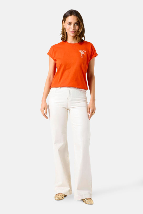 Top uni manches courtes Orange - GARCIA