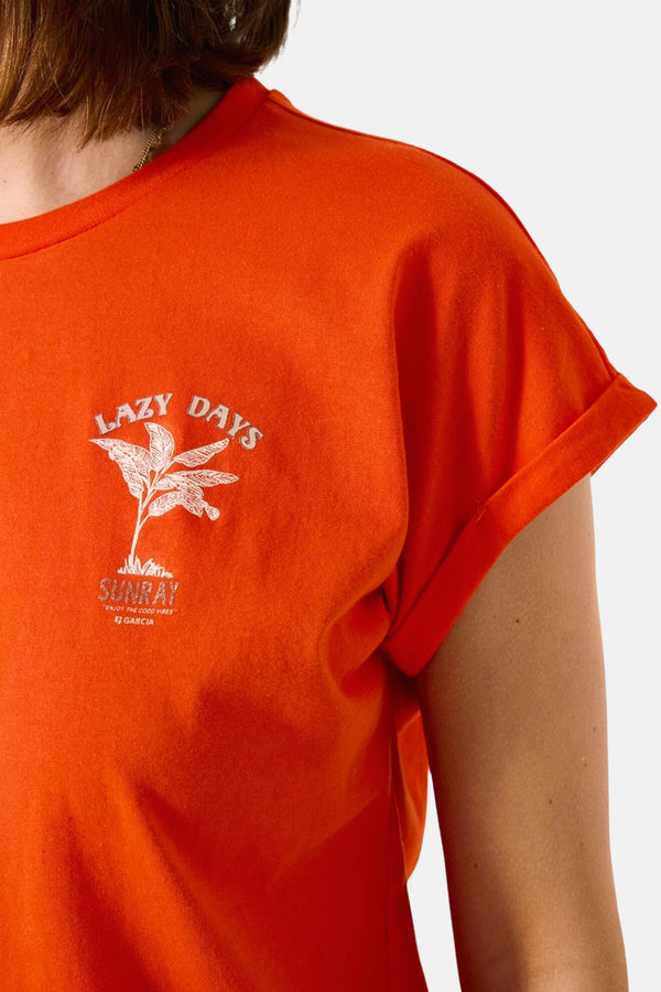 Top uni manches courtes Orange - GARCIA