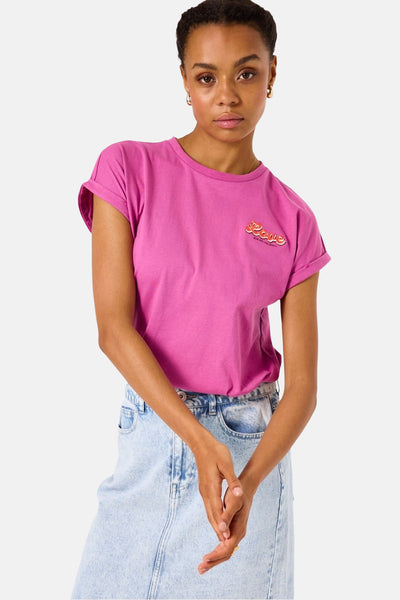 Top uni manches courtes Mauve - GARCIA