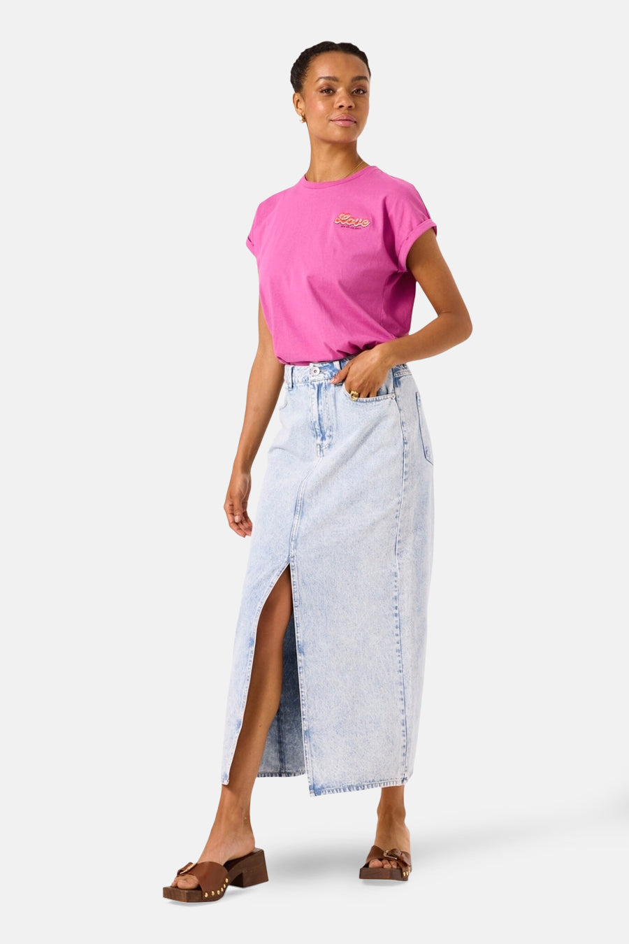 Top uni manches courtes Mauve - GARCIA