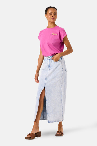 Top uni manches courtes Mauve - GARCIA