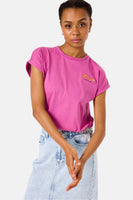 Top uni manches courtes Mauve - GARCIA
