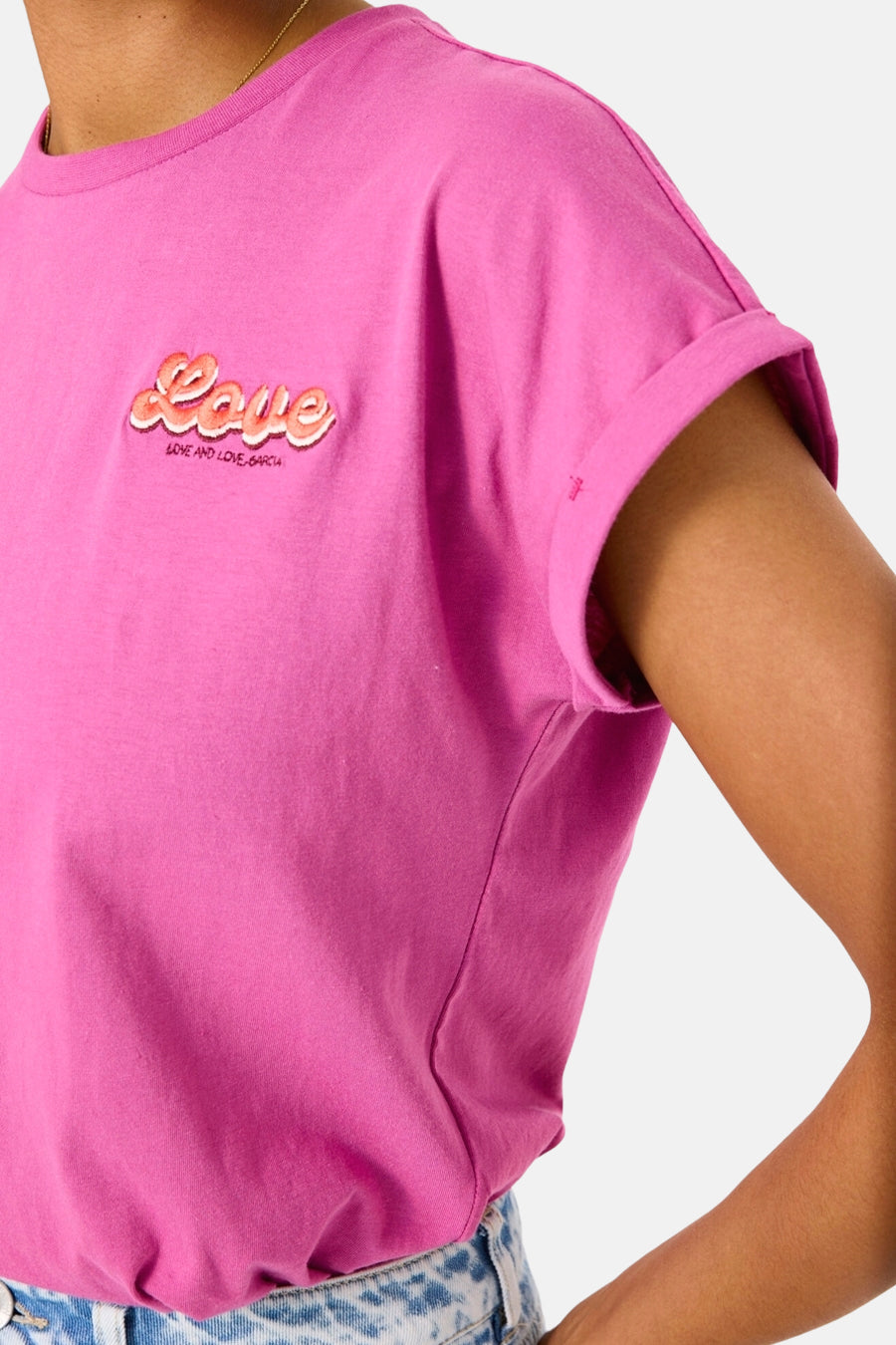 Top uni manches courtes Mauve - GARCIA