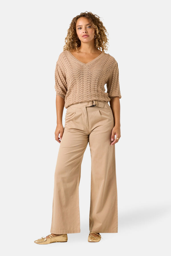 Pull col V Beige - GARCIA