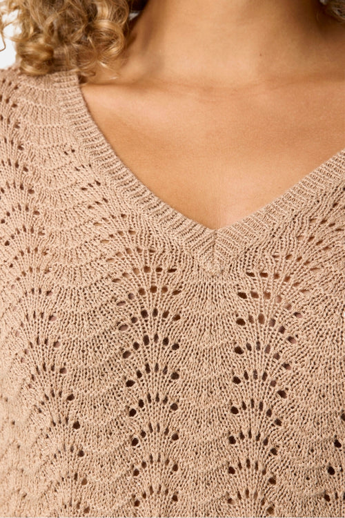 Pull col V Beige - GARCIA