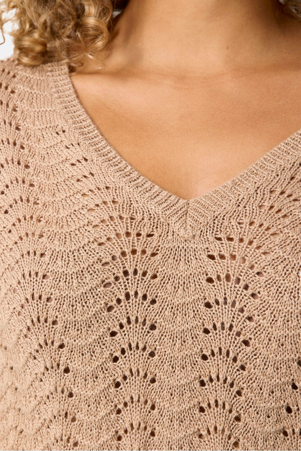 Pull col V Beige - GARCIA
