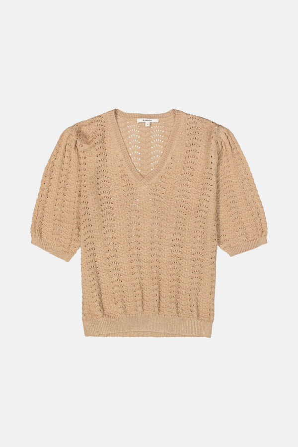 Pull col V Beige - GARCIA