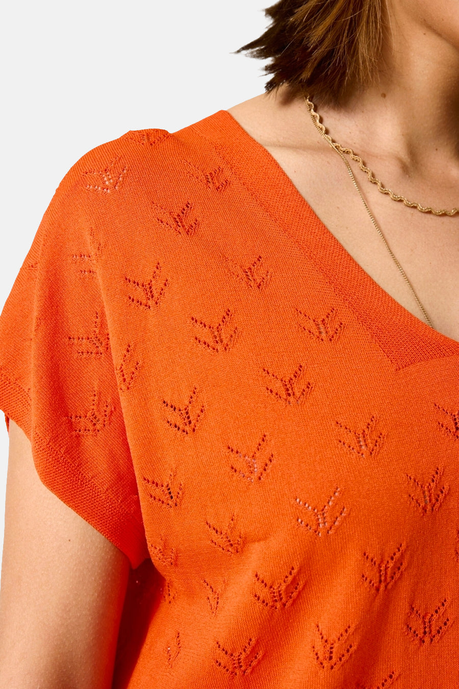 Trui met V-hals Oranje - GARCIA