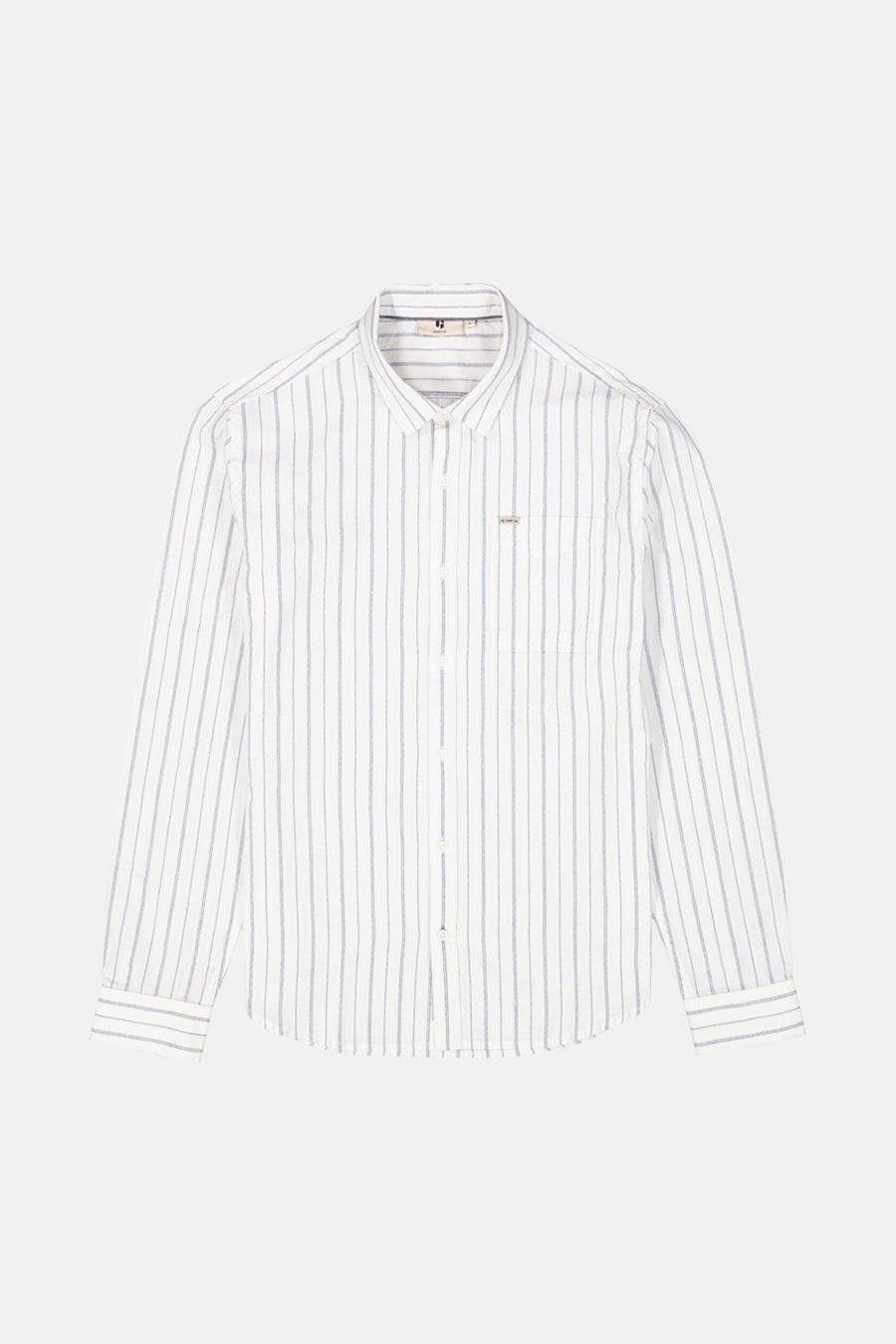Witte gestreepte blouse met lange mouwen van GARCIA, met knoopsluiting en lange mouwen.