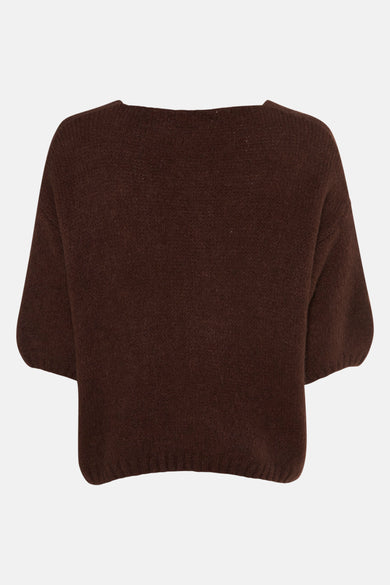 Pull met V-hals - bruin