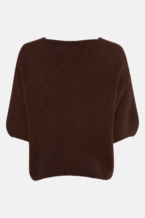 Pull met V-hals - bruin