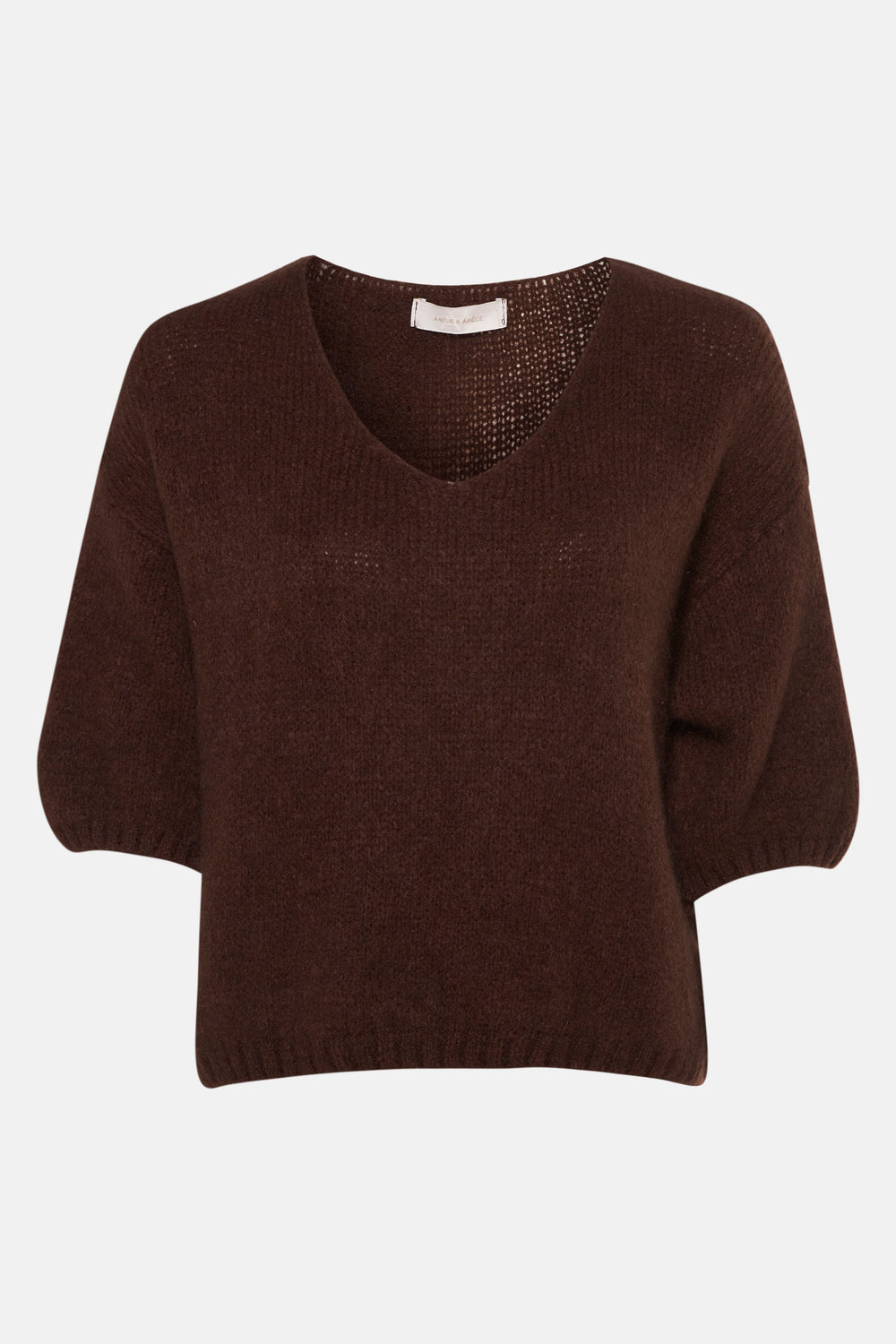 Pull met V-hals - bruin