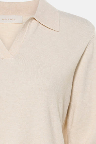 Polo à manches longues - beige