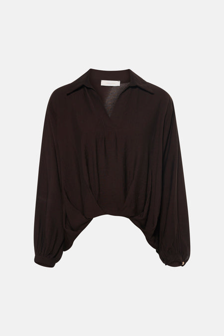 Blouse (lange mouwen) bruin - AMELIE ET AMELIE