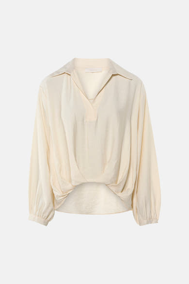 Blouse à manches longues - beige