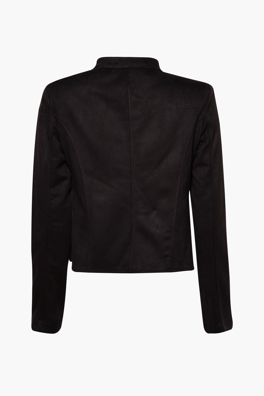 Veste courte noire d'AMELIE ET AMELIE, coupe ajustée, visible de dos.