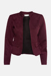 Veste courte bordeaux en suédine de AMELIE ET AMELIE avec poches plaquées.