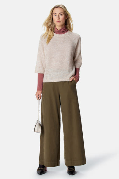 Pull col O - blanc