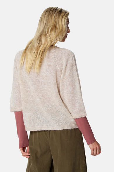Pull col O - blanc