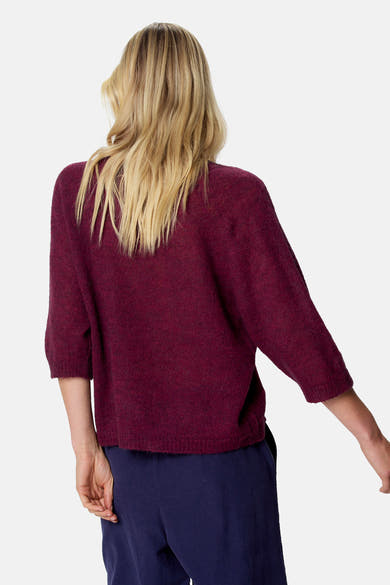 Pull col O - Bordeaux