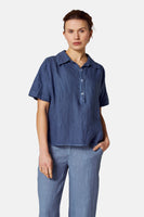 Blouse (korte mouwen) blauw - COPINES D'ANVERS