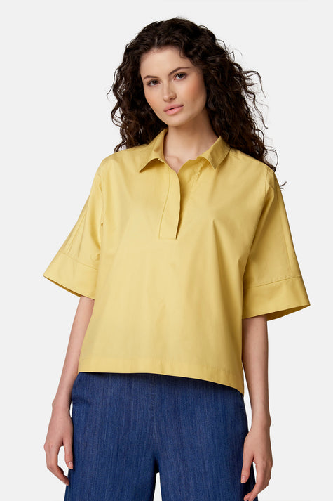 Blouse met korte mouwen - geel