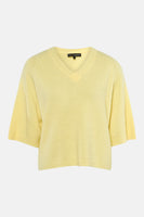 Pull à col en V - jaune