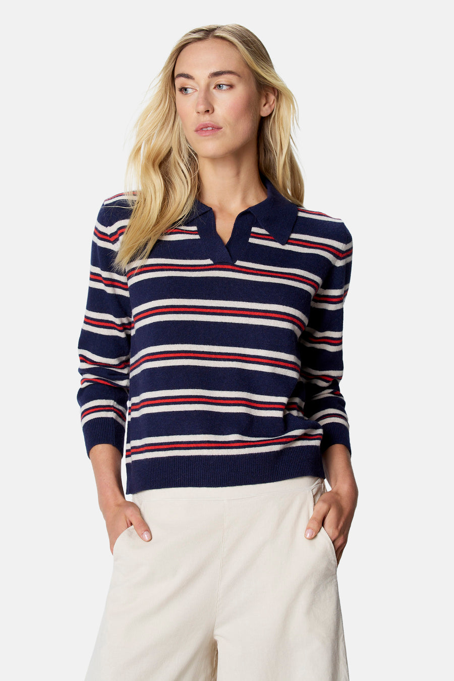 Pull col V - multicolore