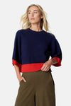 Pull col O - bleu