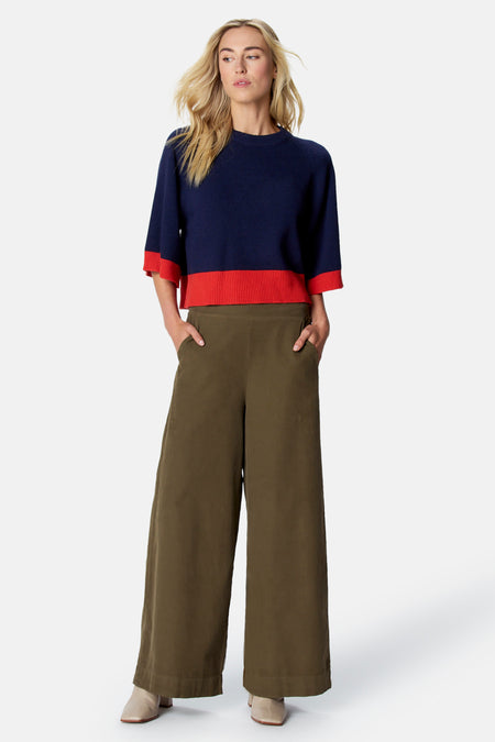 Pull col O - bleu