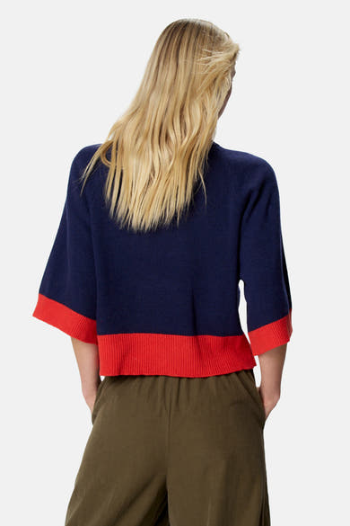 Pull col O - bleu