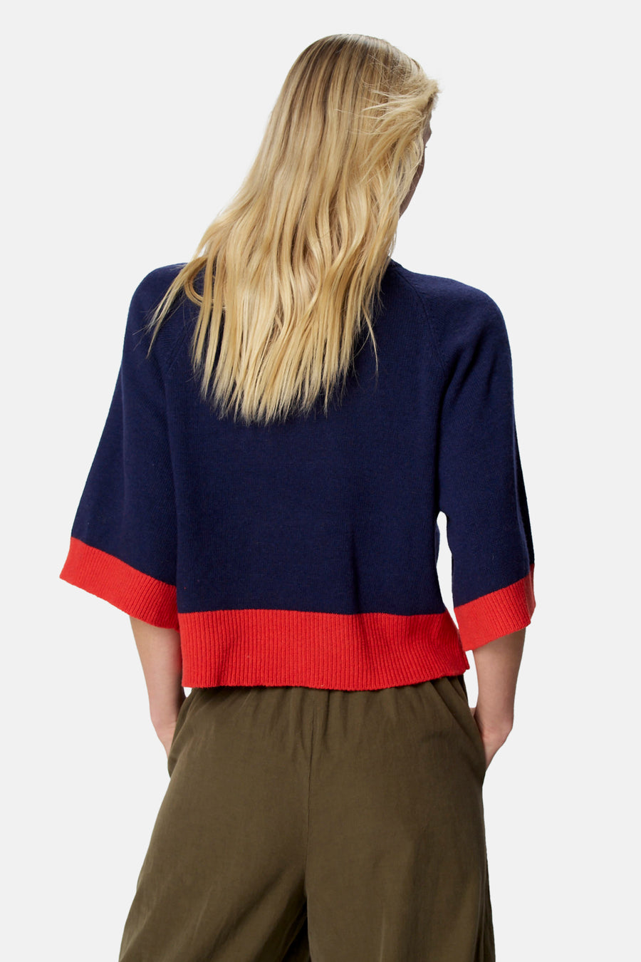 Pull col O - bleu