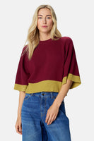 Pull col O - Bordeaux