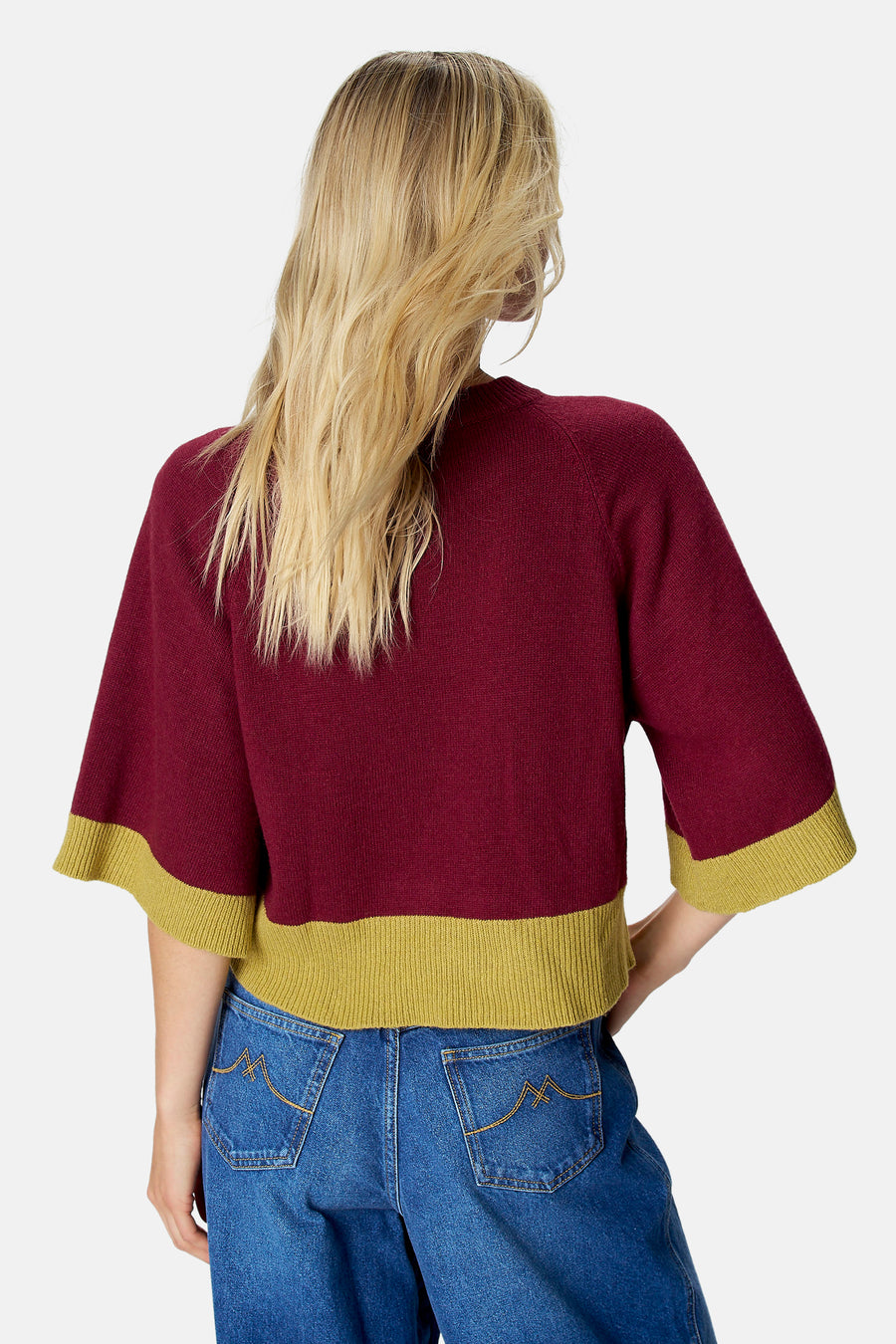 Pull col O - Bordeaux