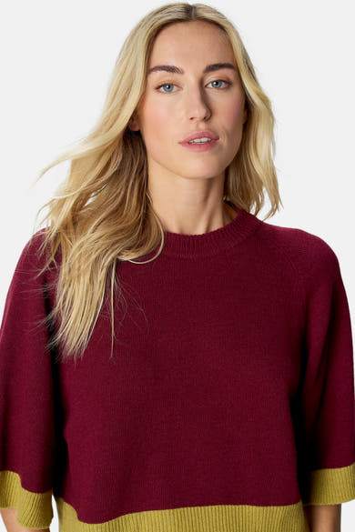 Pull col O - Bordeaux