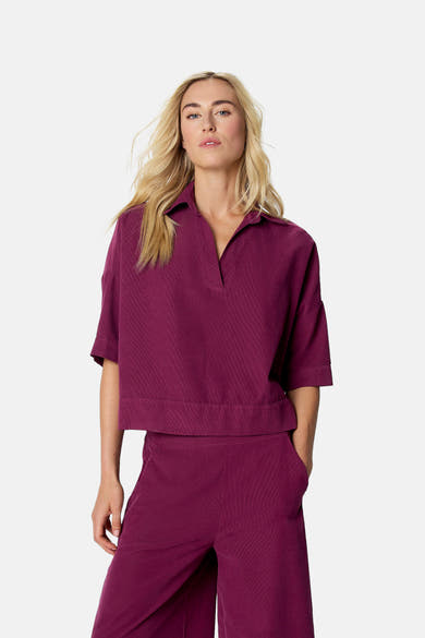 Blouse à manches courtes - Bordeaux